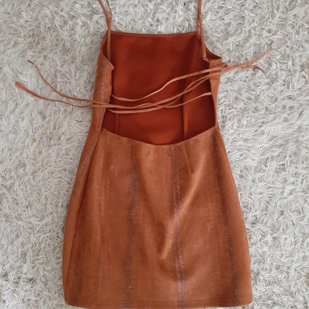 Dark Burnt SnakeSkin Backless dress - Picture 2 of 3